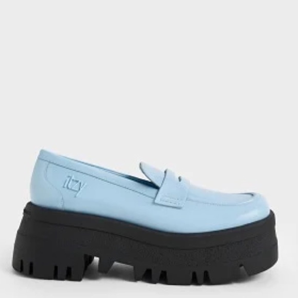 Charles & Keith Light Blue Platform Loafers